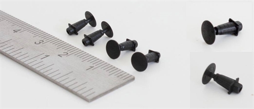 Dekas 991011 Spring-loaded curve buffers with 5.0 mm buffer head, 4 pcs